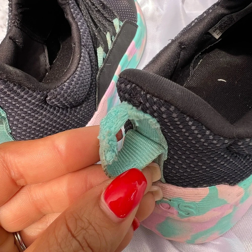 Adidas Black and Green Sneakers with Breathable Mesh